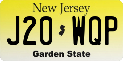 NJ license plate J20WQP