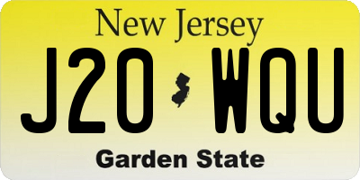 NJ license plate J20WQU