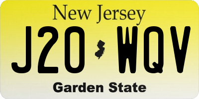 NJ license plate J20WQV