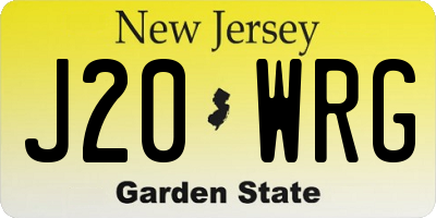 NJ license plate J20WRG