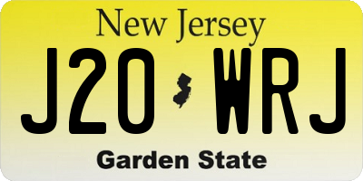 NJ license plate J20WRJ