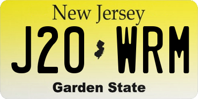 NJ license plate J20WRM