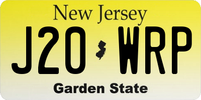 NJ license plate J20WRP
