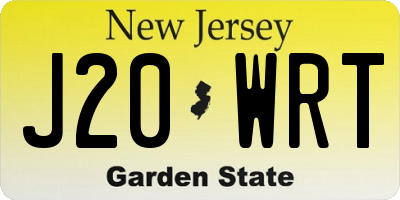 NJ license plate J20WRT