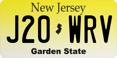 NJ license plate J20WRV