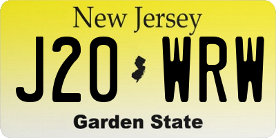 NJ license plate J20WRW