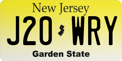 NJ license plate J20WRY