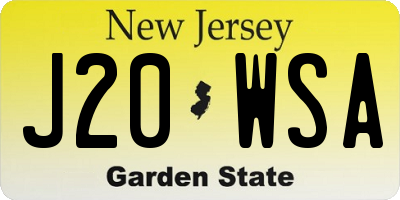 NJ license plate J20WSA