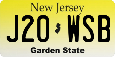 NJ license plate J20WSB