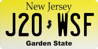 NJ license plate J20WSF