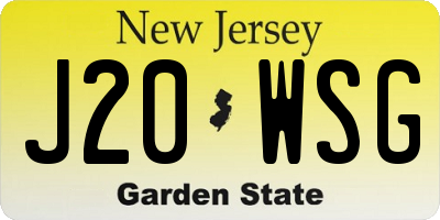 NJ license plate J20WSG