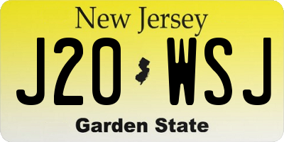 NJ license plate J20WSJ