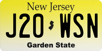NJ license plate J20WSN