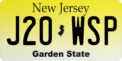 NJ license plate J20WSP