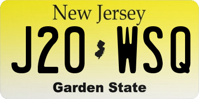 NJ license plate J20WSQ