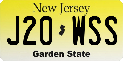 NJ license plate J20WSS