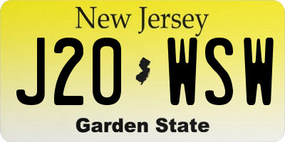 NJ license plate J20WSW