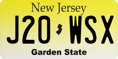 NJ license plate J20WSX