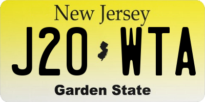 NJ license plate J20WTA