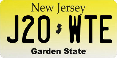 NJ license plate J20WTE