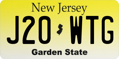 NJ license plate J20WTG