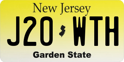 NJ license plate J20WTH