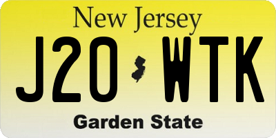NJ license plate J20WTK