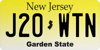 NJ license plate J20WTN