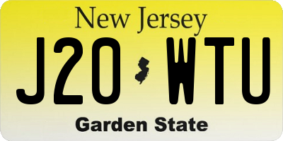 NJ license plate J20WTU