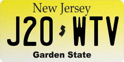 NJ license plate J20WTV