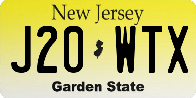 NJ license plate J20WTX