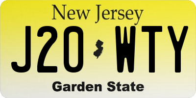 NJ license plate J20WTY