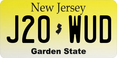 NJ license plate J20WUD
