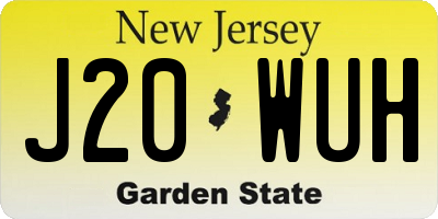 NJ license plate J20WUH