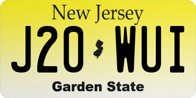 NJ license plate J20WUI