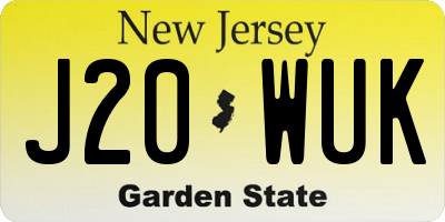 NJ license plate J20WUK