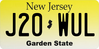 NJ license plate J20WUL