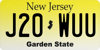 NJ license plate J20WUU