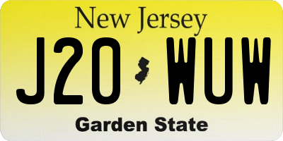 NJ license plate J20WUW