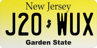 NJ license plate J20WUX