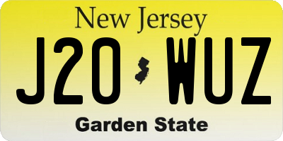 NJ license plate J20WUZ