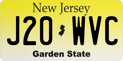 NJ license plate J20WVC