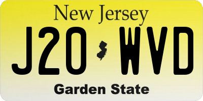 NJ license plate J20WVD