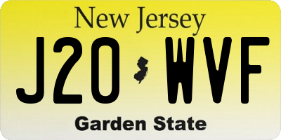 NJ license plate J20WVF