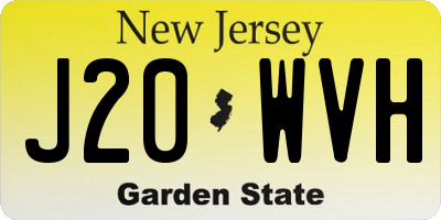 NJ license plate J20WVH