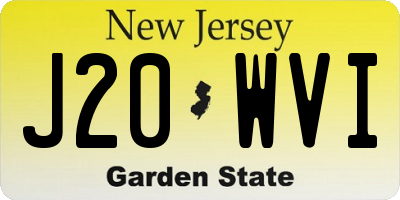 NJ license plate J20WVI