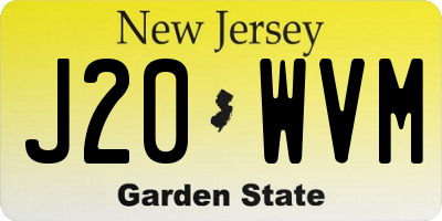 NJ license plate J20WVM