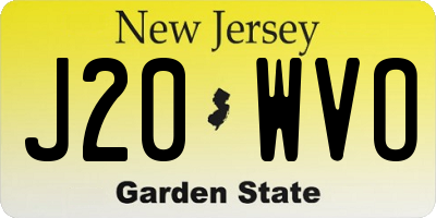 NJ license plate J20WVO