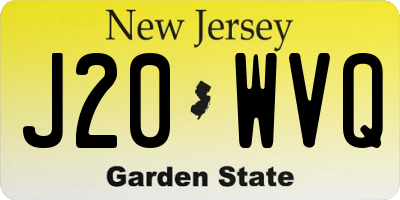 NJ license plate J20WVQ