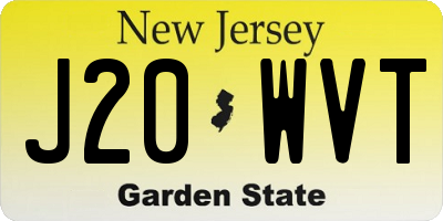 NJ license plate J20WVT